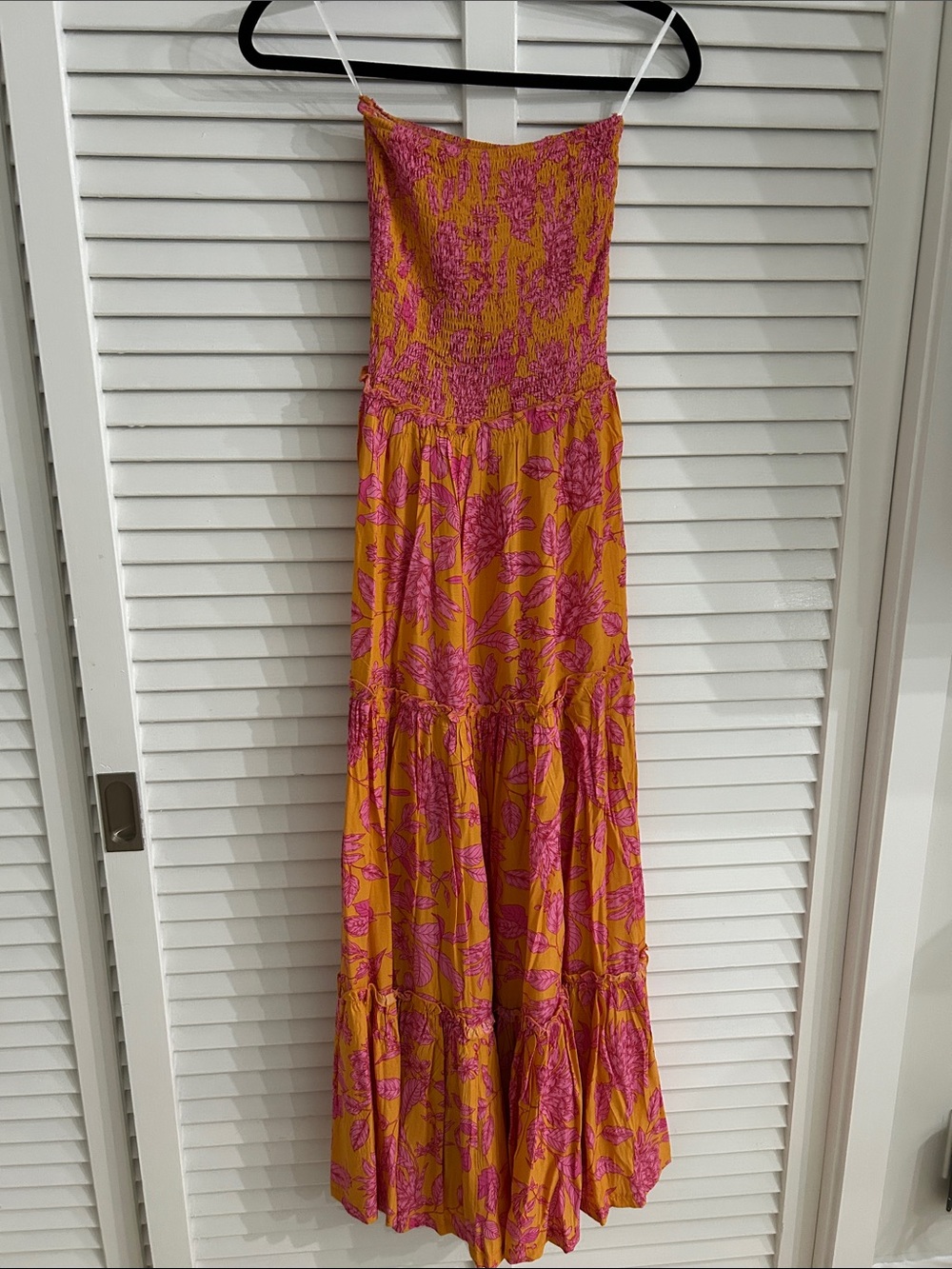 Flutter Floral Maxi Dress in Yellow and Pink